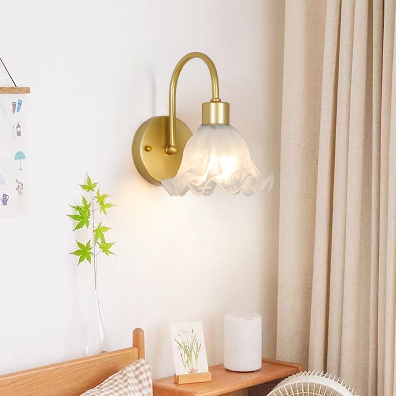 Glass Shade Wall Mounted Sconce Modern 1-Light Wall Lights for Bedroom