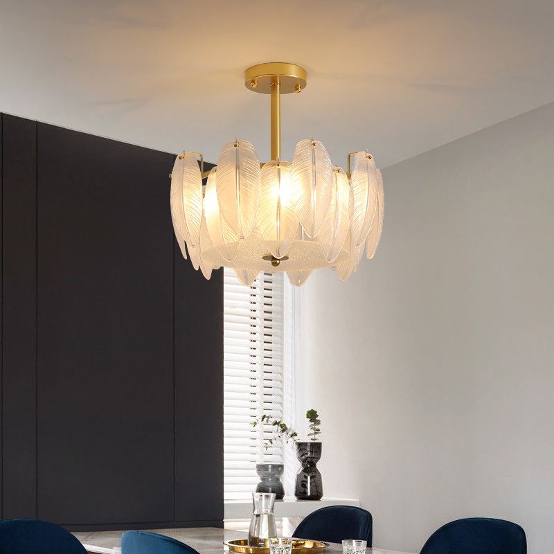 Nordic White Glass Shade Ceiling Lamp Simple Flush Mount Light Fixture
