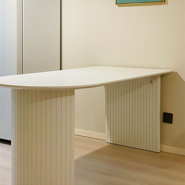 Modern Pine Wood Table for Restaurant White Oval Table with Double Pedestal