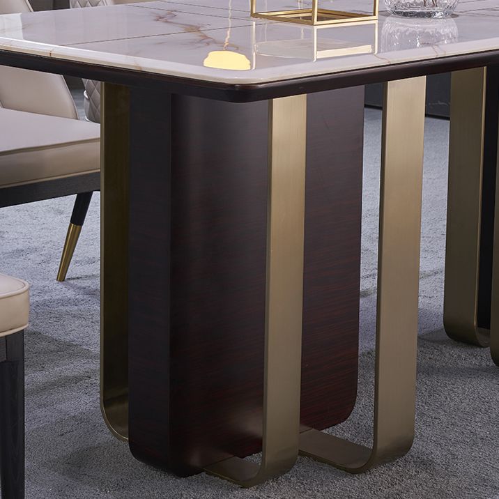Traditional Luxury Stone Table Rectangle Dining Table for Home