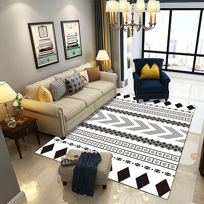 Bohemian Harlequin Print Carpet Polyester Indoor Rug Non-Slip Backing Area Carpet for Living Room