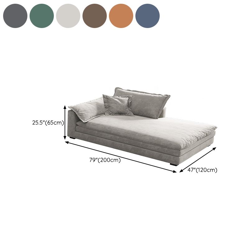 Glam Cushioned Chaise Lounge Recessed Arms Chaise with Three Pillows for Bedroom