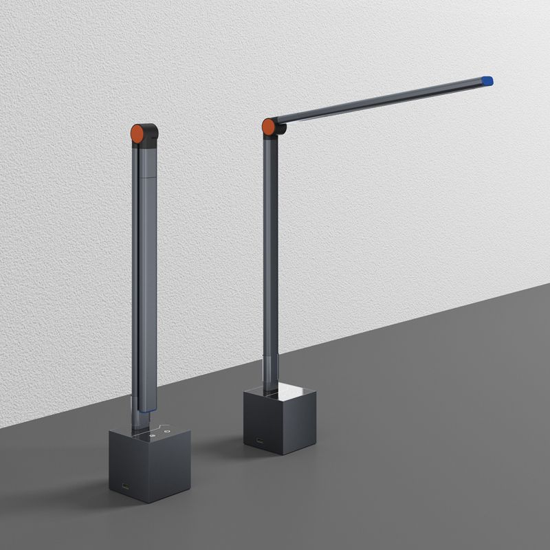 Lampada da tavolo da notte lineare stile moderno in metallo lampada da comodino singolo leggero in nero
