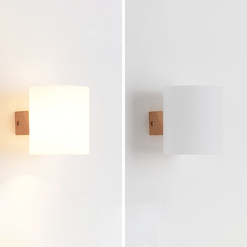 Iluminación de pared de sombra geométrica luz de pared de estilo de madera simple en marrón