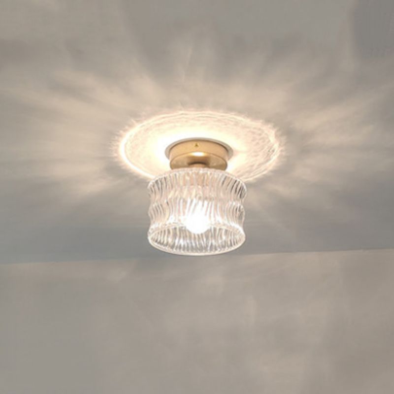 Nordic Style Ceiling Light Transparent Glass Shade Ceiling Lamp for Living Room