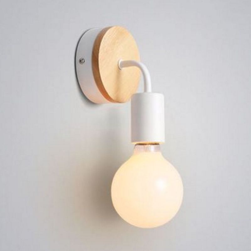 1 Light Geometric Wall Mounted Light Fixture Modern Style Wood Wall Sconce Lights