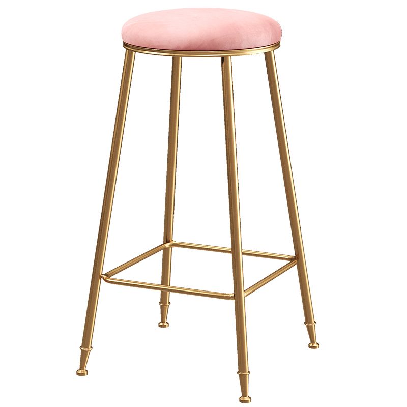 Coffee Shop Glam Bar Stool Iron Legs Footrest Stack-able Counter Stool