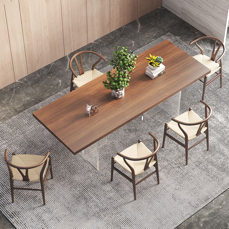 Modern 1/6 Pieces Dining Set Rectangle Pine Wood Dining Table for Dining Room