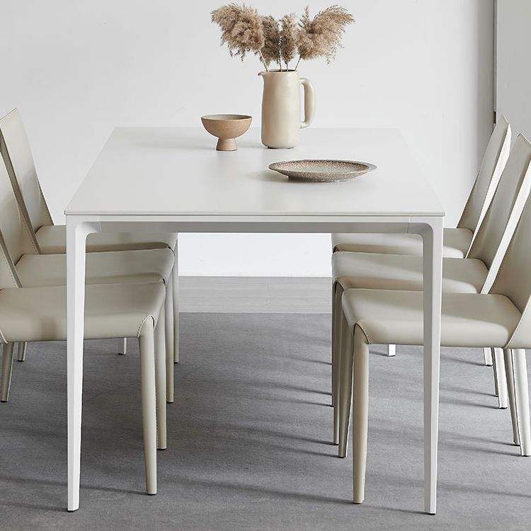 Modern 1/3/4/5/7 Pieces Furniture Sintered Stone Dining Set in White