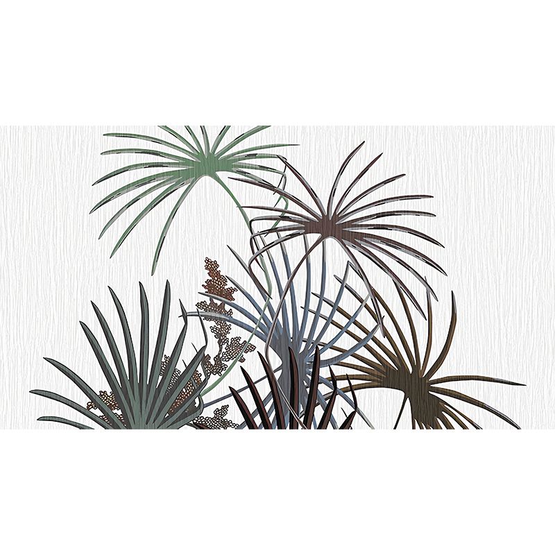 Illustration Palmetto Fan Leaf Mural Decal Full-Size Wall Covering for Living Room, Custom Print