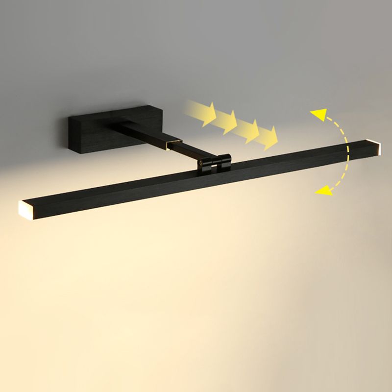 Luce da parete dritta in metallo Stile semplicità Stile a led Wall Sconce Illuminazione in nero