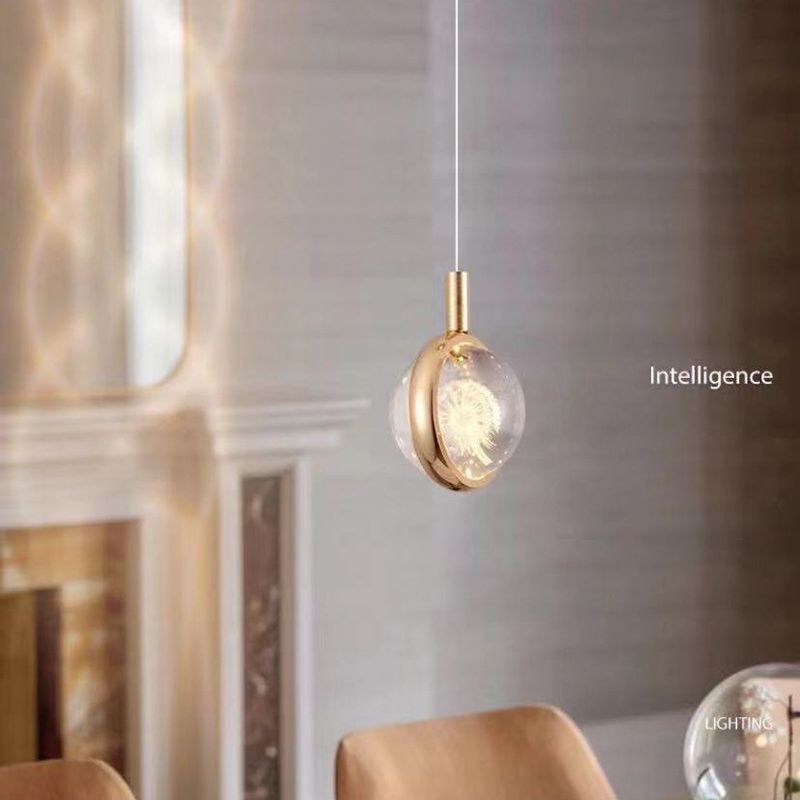 Kristall Löwenzahn Anhänger Leuchtenleuchte Einfachheit Gold LED Deckenlampe für Schlafzimmer