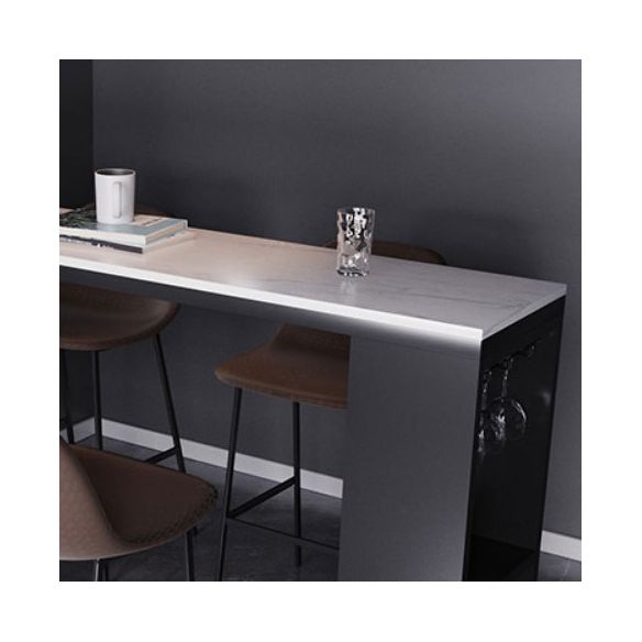 Modem Style Bar Table Rectangle Faux Marble Bar Dining Table