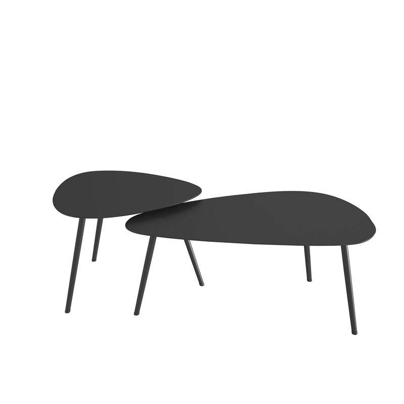 3 Legs Base Metal Black/white Base White/black Free Shape Coffee Table