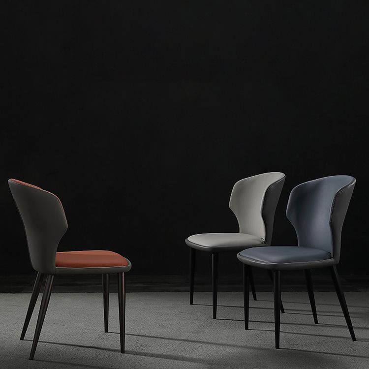 Modern Leather Dining Room Chair Wingback Armless Chair for Restaurant Use