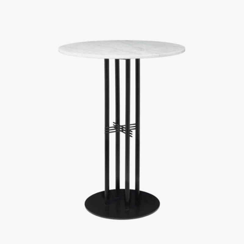 Pedestal Pub Table 41.3"H Glam Round Bar Height Bar Table with Stone Top