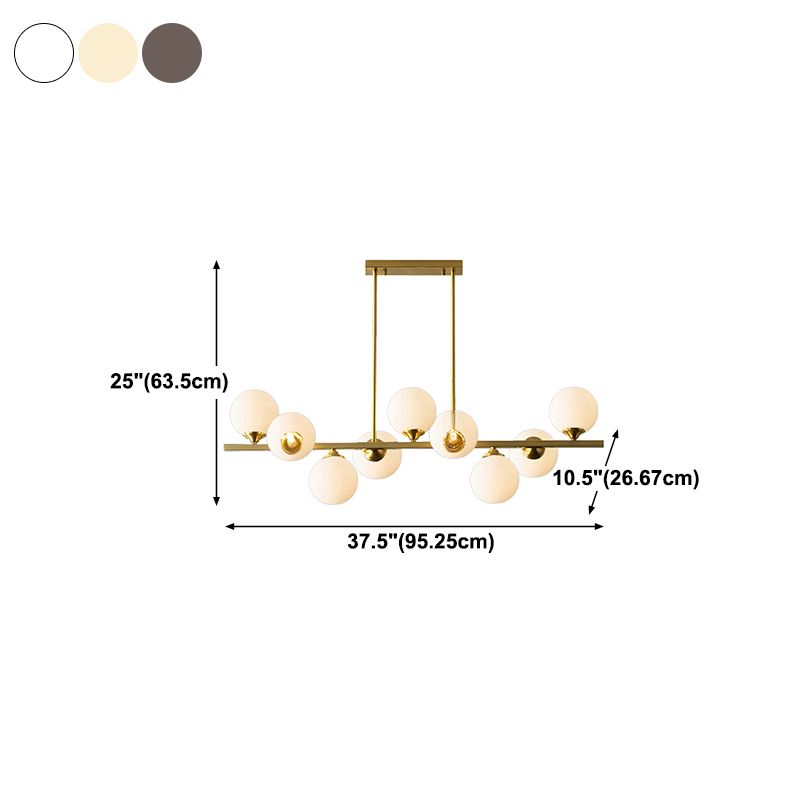 Spherical Shape Island Pendant Modern Style Glass Multi Lights Island Lighting for Bedroom