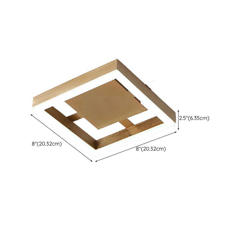 Metal Geometric Shape Flush Mount Light Modern-Style 1 Light Flush Ceiling Light in Gold