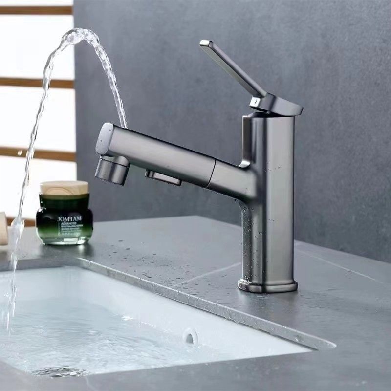 Modern Sink Faucet Pure Color Low Arc Metal Bathroom Sink Faucet
