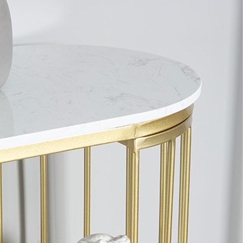 Marble Bar Table Double Pedestal Dining Table with Storage Shelves