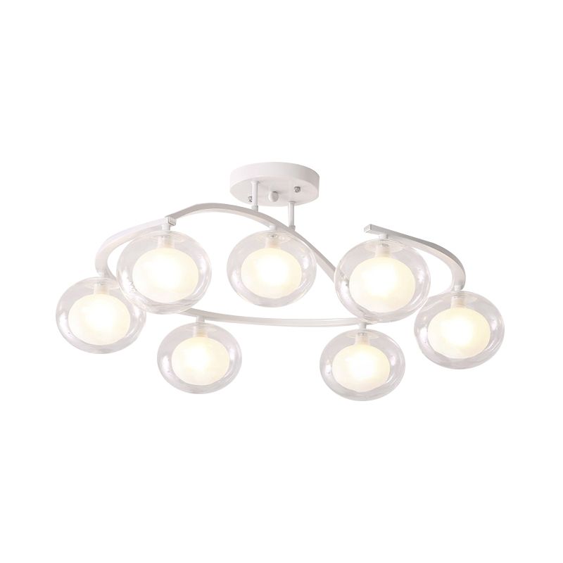Mont semi-plafond du bras Twist avec une teinte ovale lampe au plafond en métal contemporain pour le café