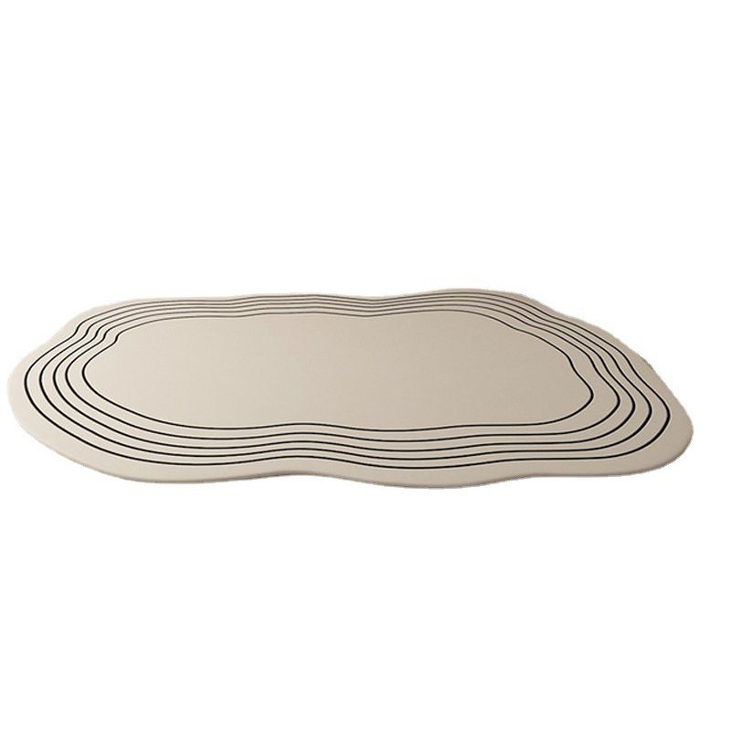 Beige Modern Rug Polyester Irregularity Line Rug Washable Rug for Drawing Room