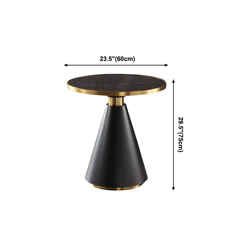 Round Stone Dining Table Traditional Luxury Dining Room Collection with Pedestal Base