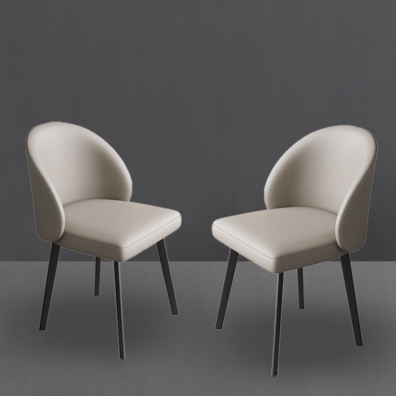 Contemporary Kitchen Dining Side Chair Upholstered Dining Chair in White