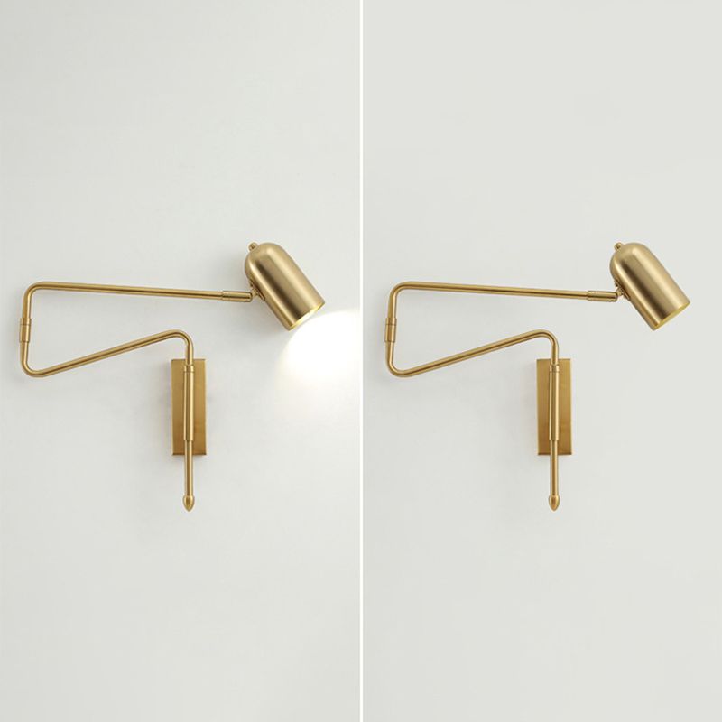 Single Light Bedside Wall Mount Light Adjustable Arm Reading Wall Lamp