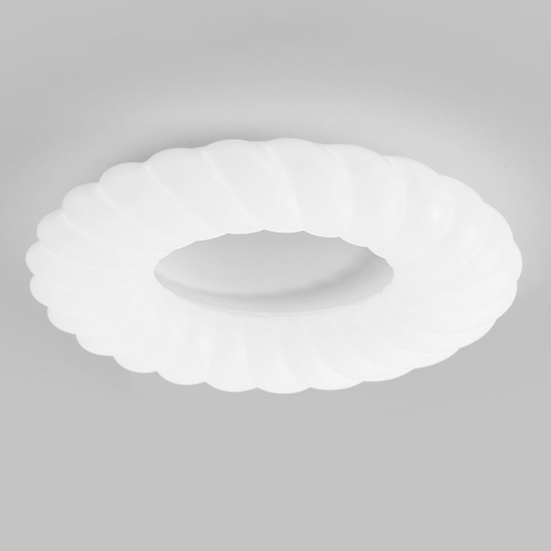 LED Modern Metal Flush Mount Rope Shape Ceiling Light with Plastic Shade for Living Room