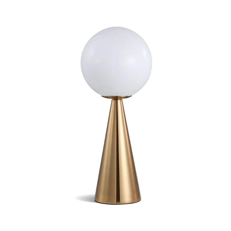 Cylindre d'or / balle / balle effilée de la lampe de nuit à un seul bulbe