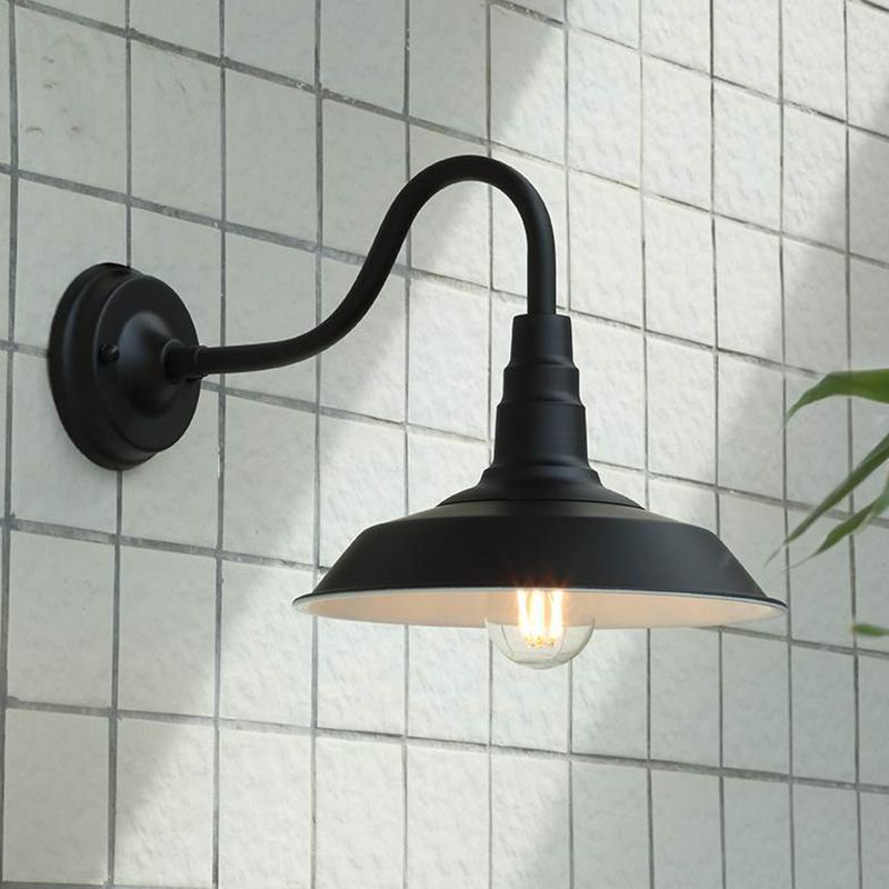 Fun a monte industriale a monte industriale di foglie di illuminazione a parete ombreggiata in metallo