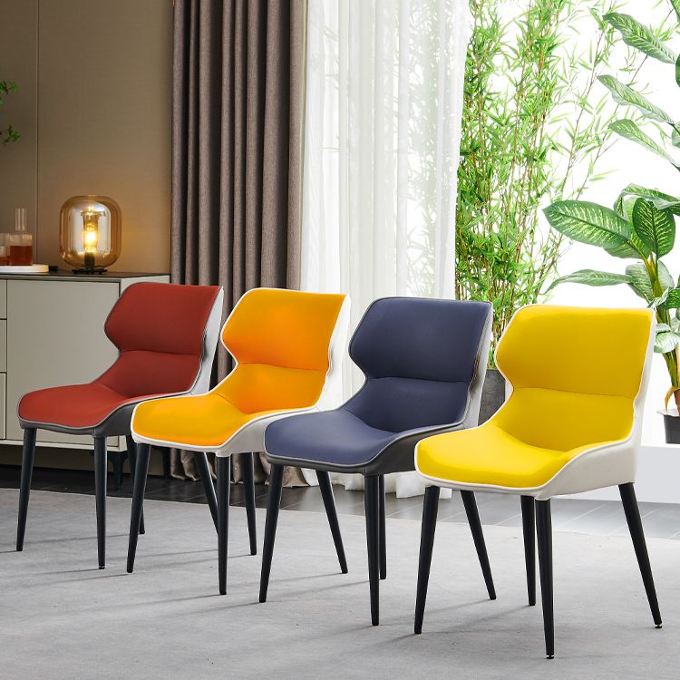 Silla de comedor de metal contemporánea, sillón orejero para uso en restaurantes