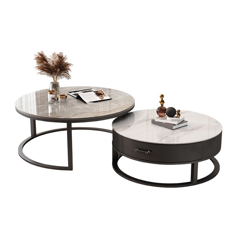 Slate Coffee Cocktail Table Frame Coffee or End Table with Storage Drawers