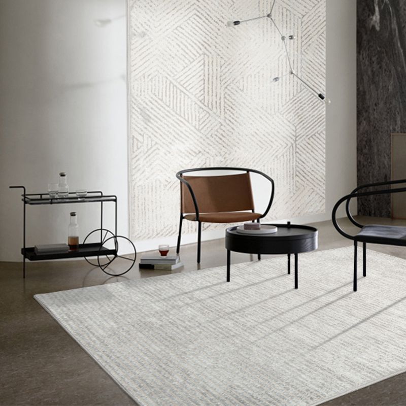 Modern Living Room Carpet Gray Polyester Indoor Rug Anti-Split Backing Rug
