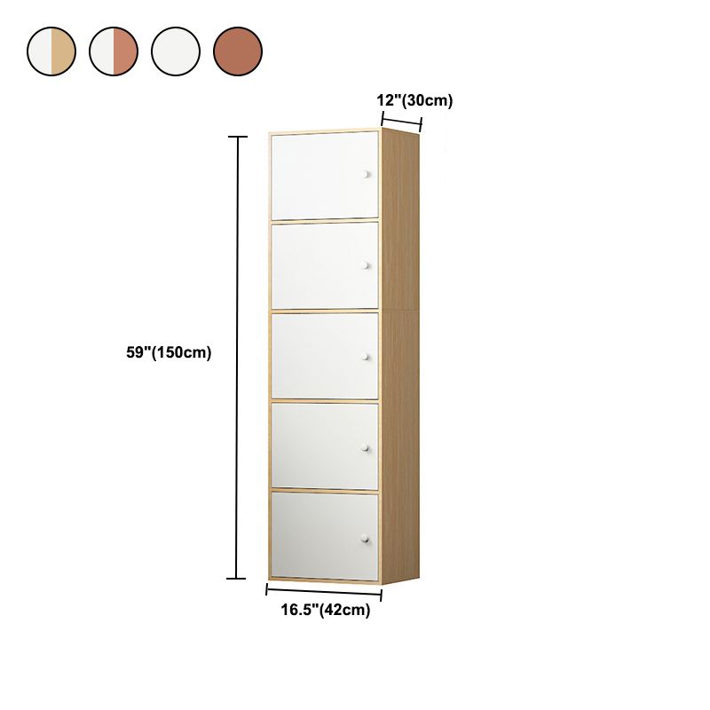 Contemporary Wardrobe Armoire Wood Non-Hanging Armoire with Door