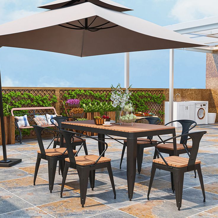 Industrial 1/3/5 Piece Dining Set Reclaimed Wood Dining Table Set for Patio