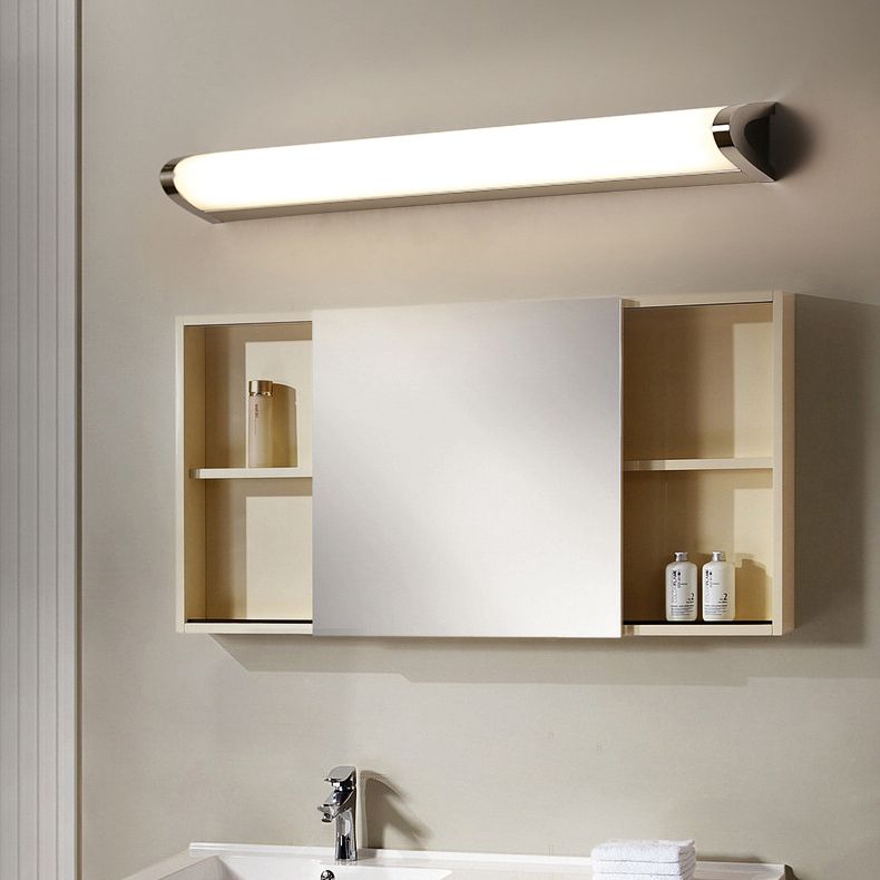Silver Linear LED Wall Lamp in Modern Minimalist Style Aluminium Wall Light with Acrylic Shade