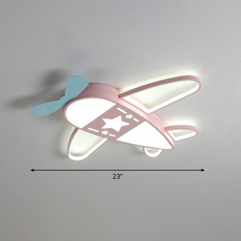 Minimalistische Vliegtuig Flush Licht Acryl Kinderen Slaapkamer LED Flush Plafond Licht Profiel