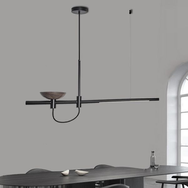 Luces colgantes lineales de estilo moderno 2 luces colgantes de la isla ligera