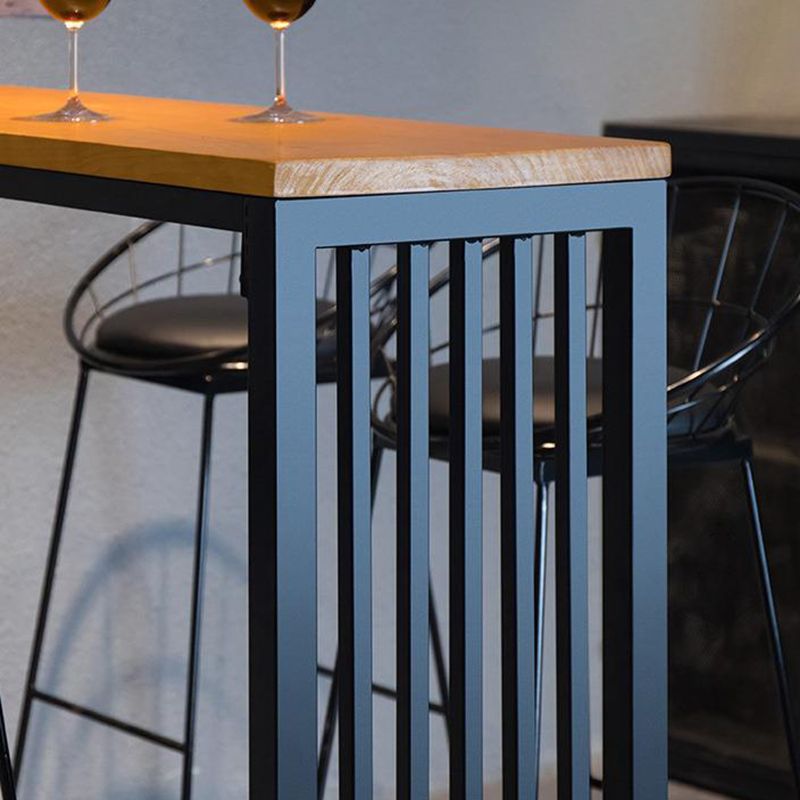 Industrial Bar Table Rectangle Solid Wood Bar Height Pub Table for Outdoor