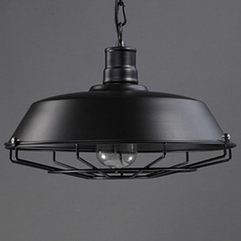 Luce sospesa retrò larga 18 pollici con sfumatura industriale in stile industriale a gambo di ferro per corridoio per corridoio per corridoio per corridoio