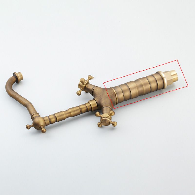 Deck Mounted Copper Roman Tub Faucet Double Handles Roman Tub Faucet Set