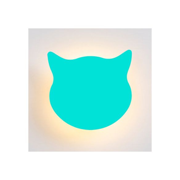 Dierenkitten hoofd muur sconce houten led sconce licht in snoep gekleurd voor kinderslaapkamer