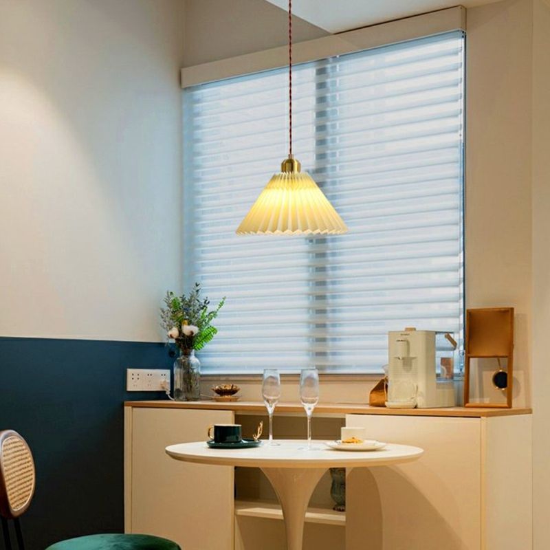 Nordic Style Wall Light Cone Shape Wall Lamp with Fabric Shade for Bedroom