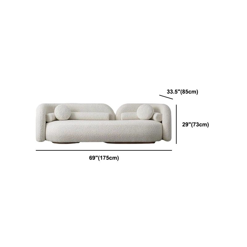 White Modern Sofa for Living Room Minimalist Tuxedo Arm Sofa