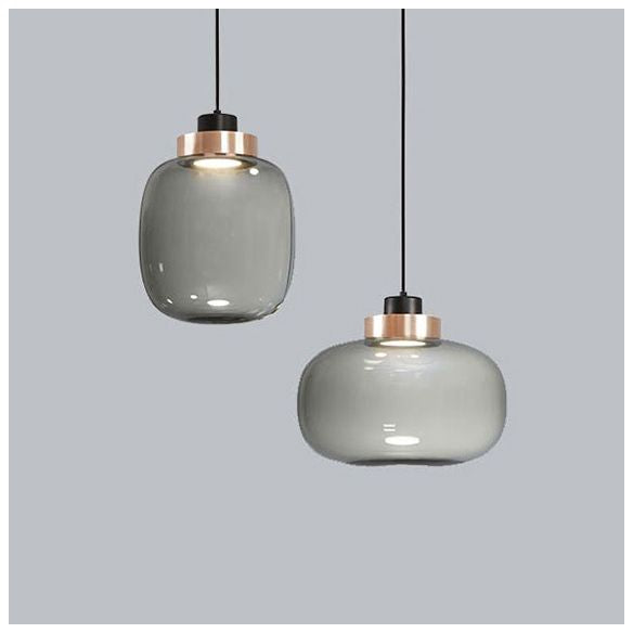 Drum fumoso/sospensione cilindrica a sospensione post moderno 7 "/8,5" kit di luce appesa a LED a LED in luce bianca/calda