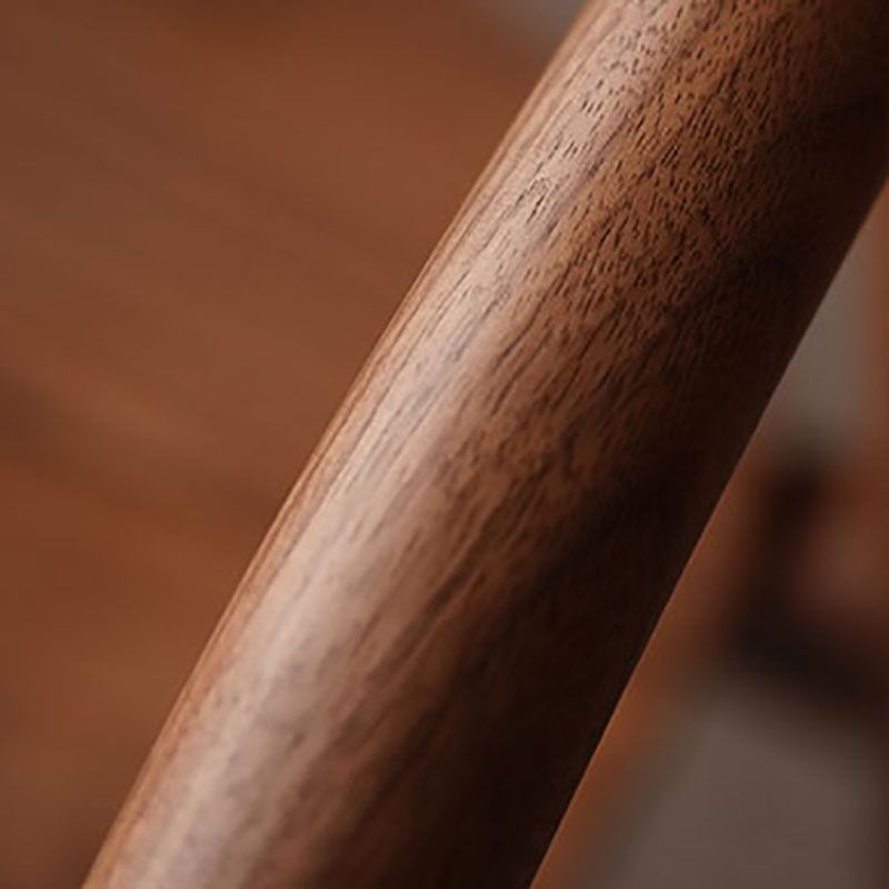 Chaise de salle à manger contemporaine en bois massif, chaise latérale de salle à manger simple à dossier ouvert