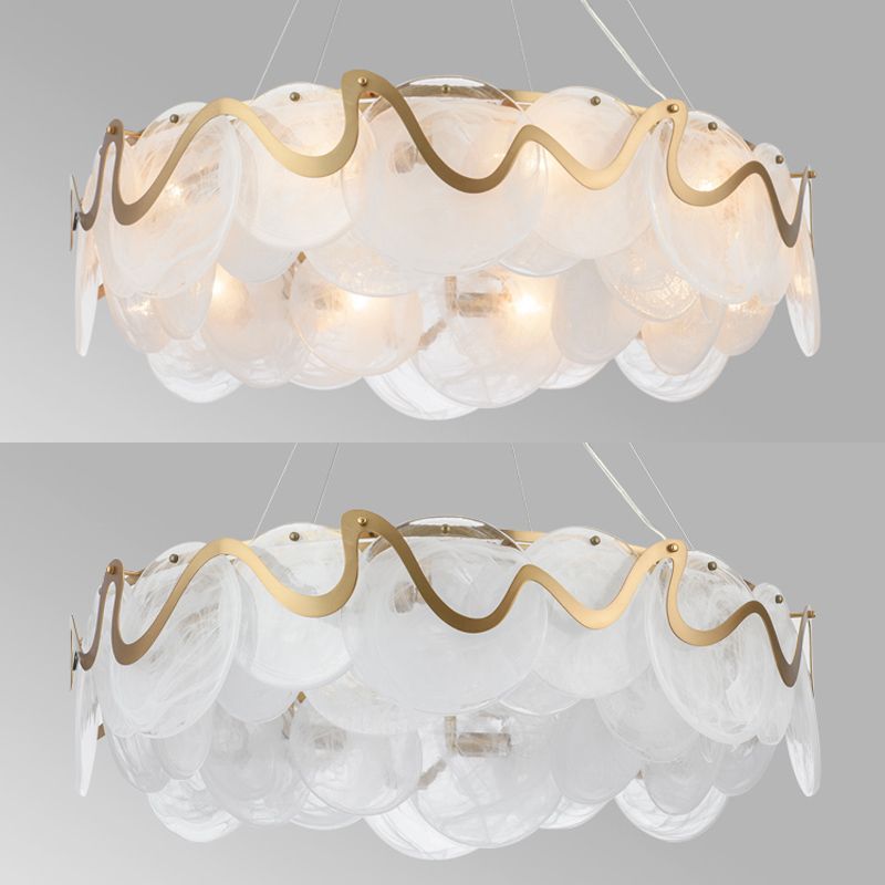 Glass Pendant Light Geometric Contemporary Ceiling Light for Living Room