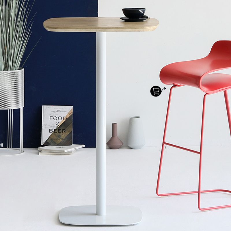 Square Bar Table in Metal and Wood Glam Bar Table with Pedestal Base